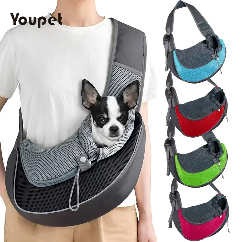 Cat/Dog out backpack,Dog Sling Carrier Breathable Mesh Travel Crossbody Bag For Puppy Cat Hiking Camping