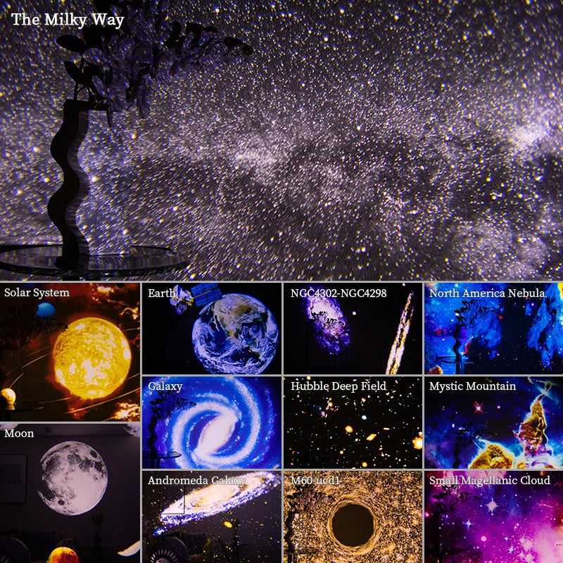 Galaxy Night Light Projector – 360° Starry Sky Lamp