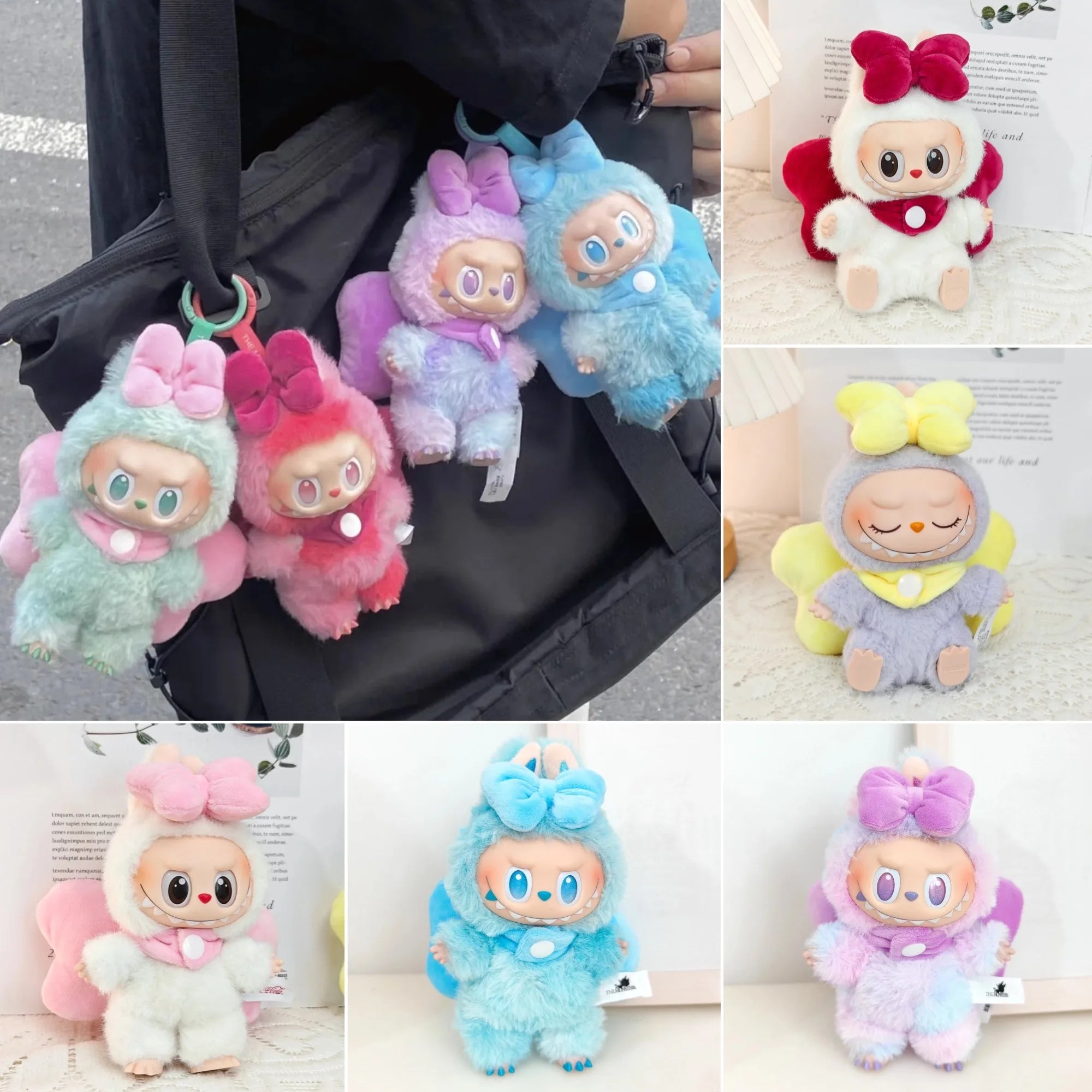 For 3.0 labubu V1 V2 V3 Multicolor Big Bow Doll Outfit for Ropa Labubu and 10cm Cotton Doll Accessories